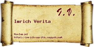 Imrich Verita névjegykártya